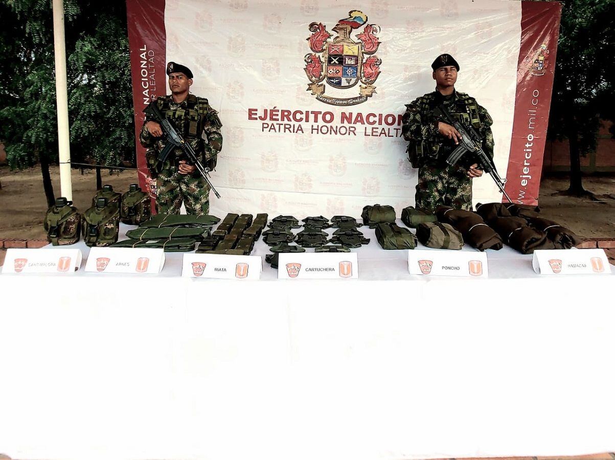 Ejército Nacional ubicó material de intendencia en el municipio de El Zulia
