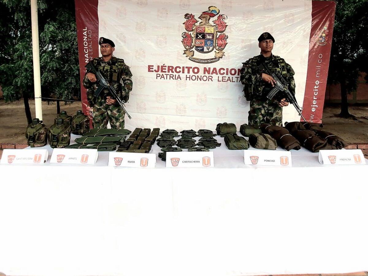 Ejército Nacional ubicó material de intendencia en el municipio de El Zulia