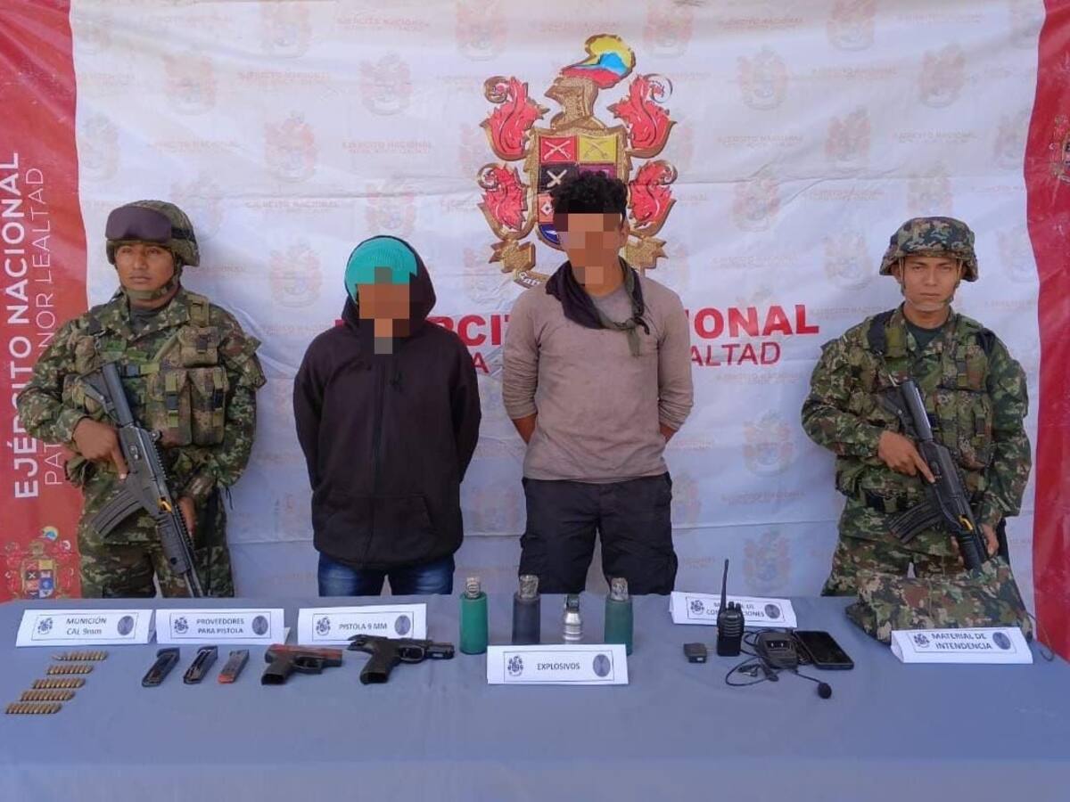 Capturaron dos presuntos integrantes del ELN en Cesar