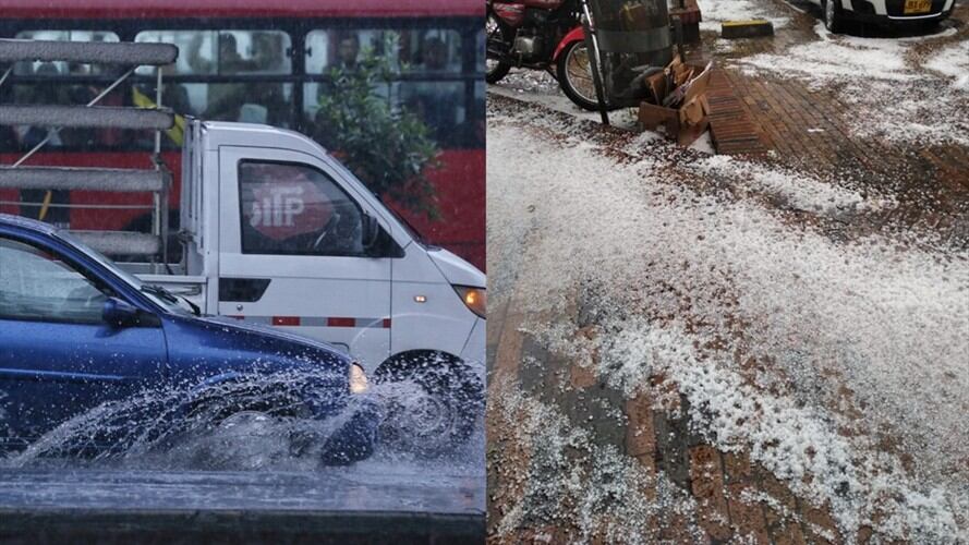 Lluvias y granizo en Bogotá. Foto: Colprensa / Se registran fuertes aguaceros y granizada en Bogotá