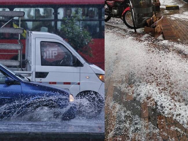 Lluvias y granizo en Bogotá. Foto: Colprensa / Se registran fuertes aguaceros y granizada en Bogotá