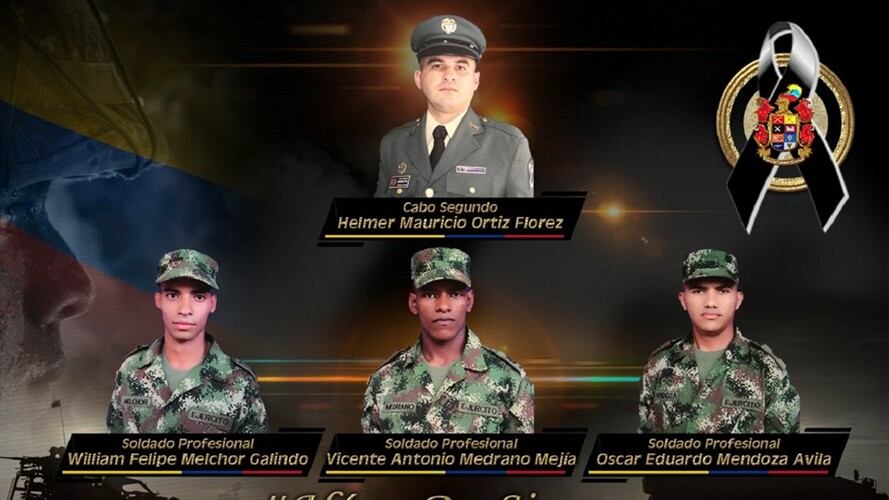 En estado de indefensión fueron asesinados tres soldados y suboficial en el Catatumbo. Foto: Cortesía