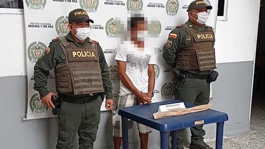 Policía captura a un hombre por maltrato animal en San Bernardo del Viento, Córdoba. Foto: prensa Policía Córdoba.