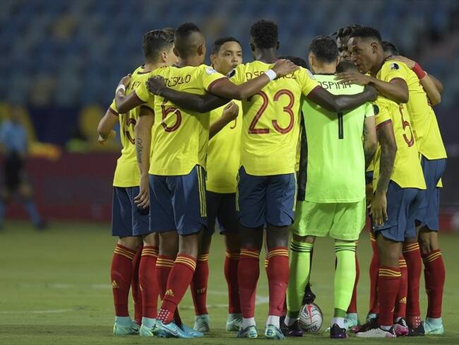 Jugadores de la Selección Colombia previo al partido ante Venezuela por Copa América . Foto: Pedro Vilela/Getty Images