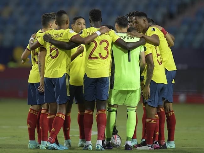 Jugadores de la Selección Colombia previo al partido ante Venezuela por Copa América . Foto: Pedro Vilela/Getty Images