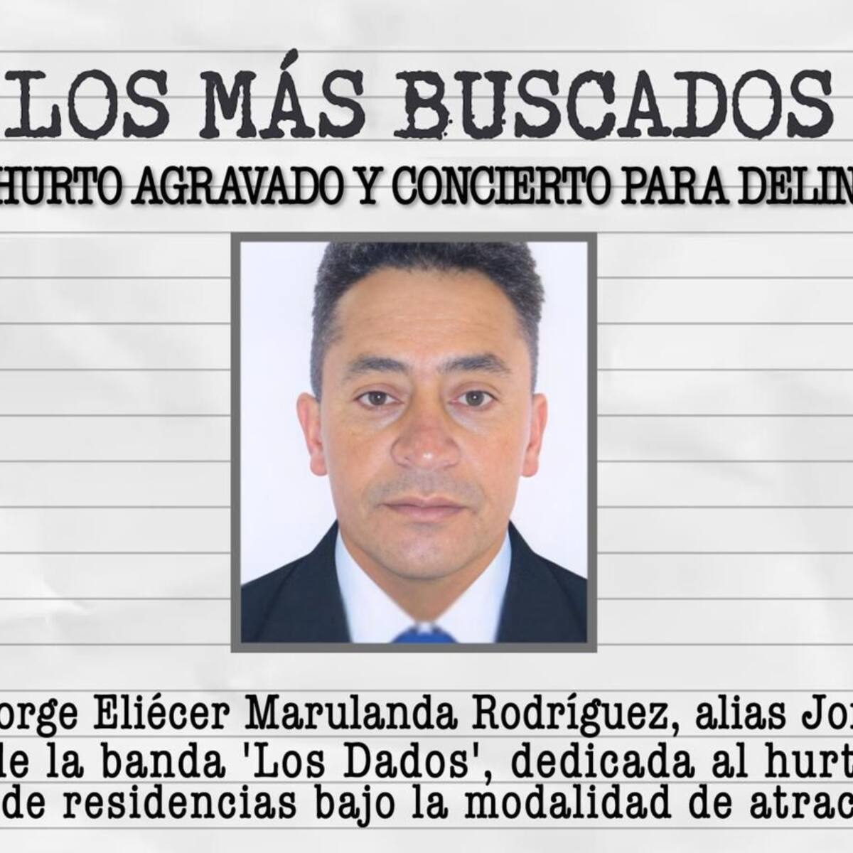 Ofrecen hasta $50 millones por alias ‘Jorge’, uno de los más buscados por robo a viviendas en Bogotá