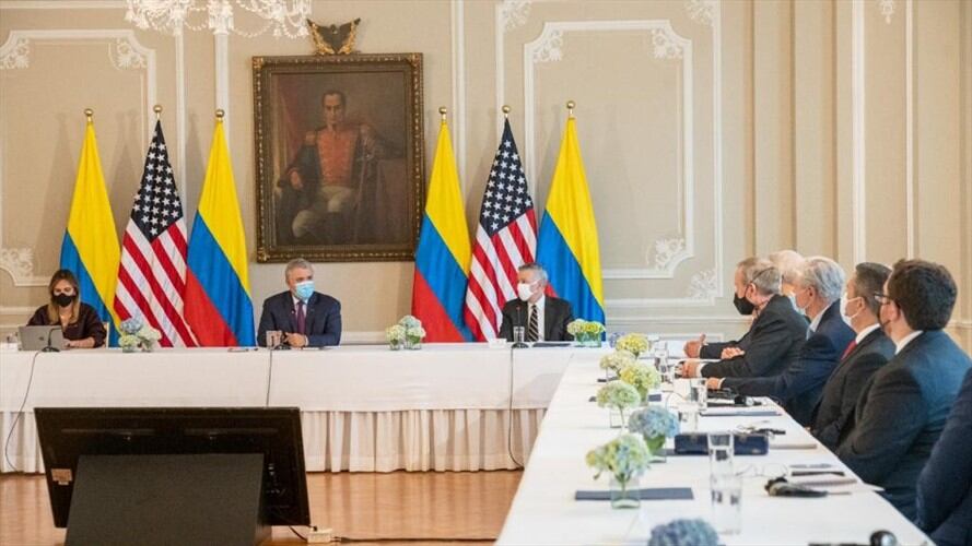 El presidente Iván Duque encabezó una reunión de alto nivel con un grupo de congresistas de Estados Unidos. Foto: Cortesía Presidencia de la República