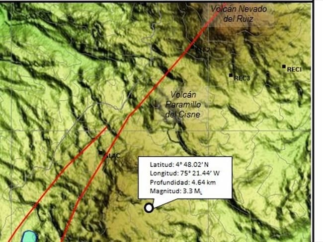 Reportan sismo en el volcán Santa Isabel. Foto: Cortesía del Observatorio Vulcanológico y Sismológico de Manizales.