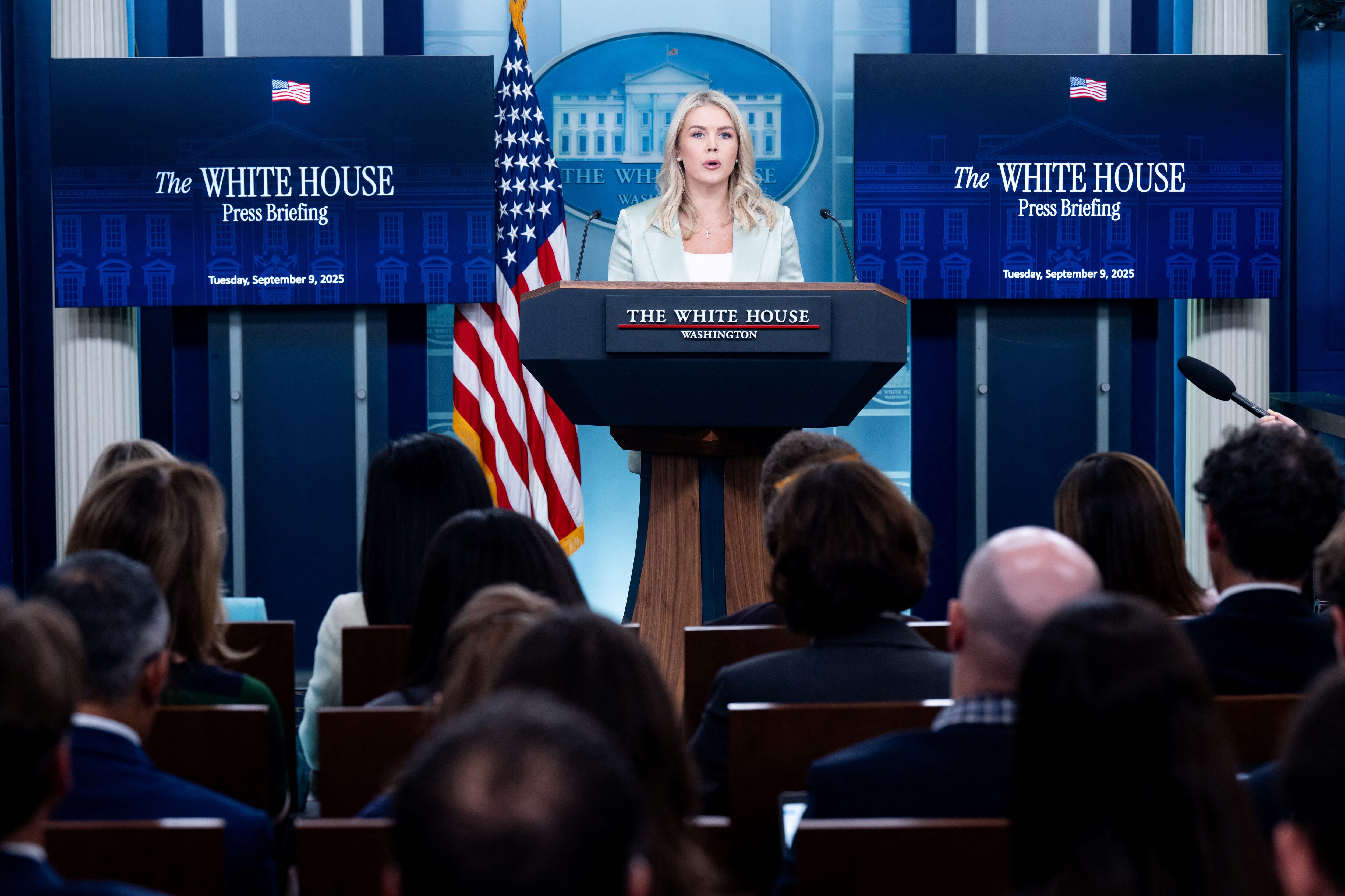 Karoline Leavitt, portavoz de la casa blanca. Foto: SAUL LOEB/AFP via Getty Images