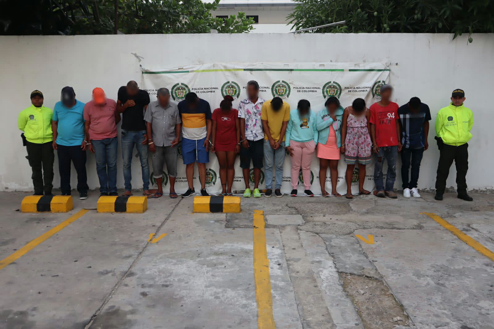 La Policía Nacional logró la captura de 14 personas en la ciudad de Barranquilla. Foto: Dijin/proporcionada por José David Rodríguez