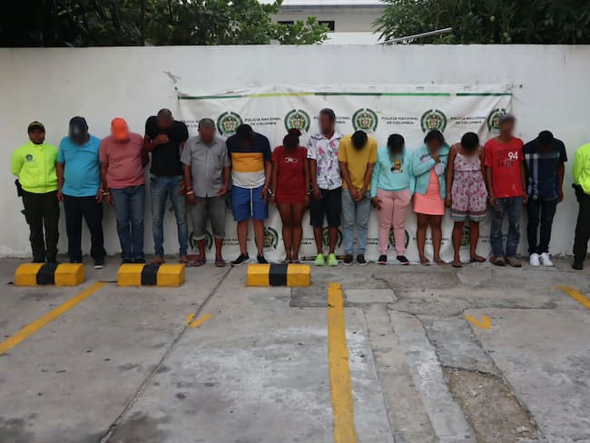 La Policía Nacional logró la captura de 14 personas en la ciudad de Barranquilla. Foto: Dijin/proporcionada por José David Rodríguez