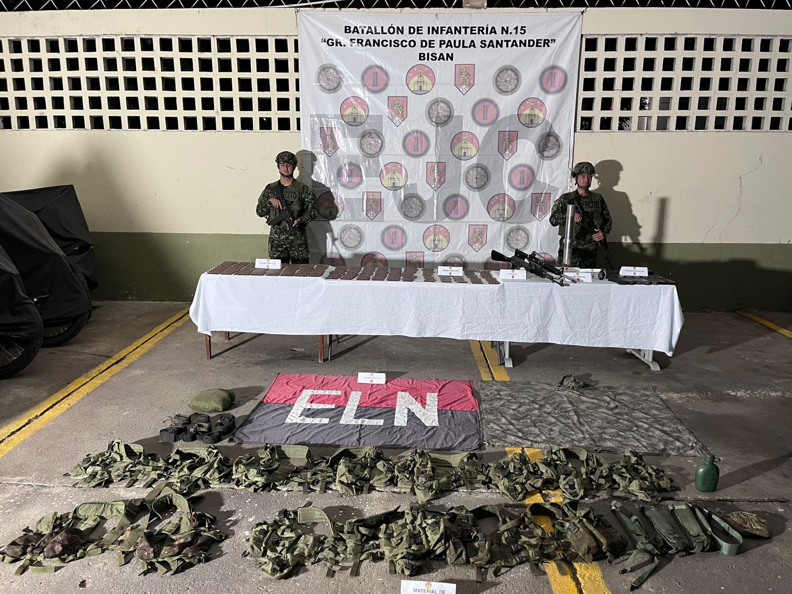 Ejército Nacional incautó armamento del ELN en Ocaña, Norte de Santander. Foto: Suministrada.