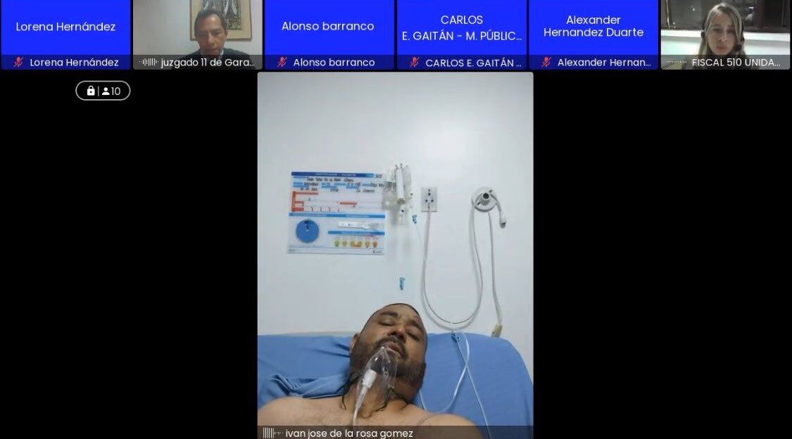 Iván José de la Rosa Gómez en audiencia en mayo de 2024. Foto: Captura de pantalla.