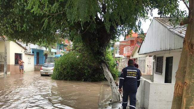 Lluvias causan inundaciones y otras emergencias en varios sectores de Cartagena . Foto: Cortesía
