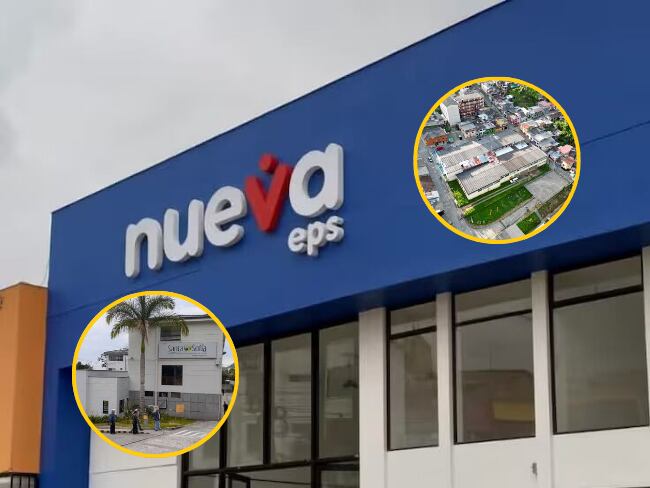 Estos hospitales se suman a la clínica Avidanti en Manizales, la cual no ha recibido pago de Nueva EPS. Fotos: archivo y Facebook ESE Hospital San Vicente de Paúl Aranzazu.