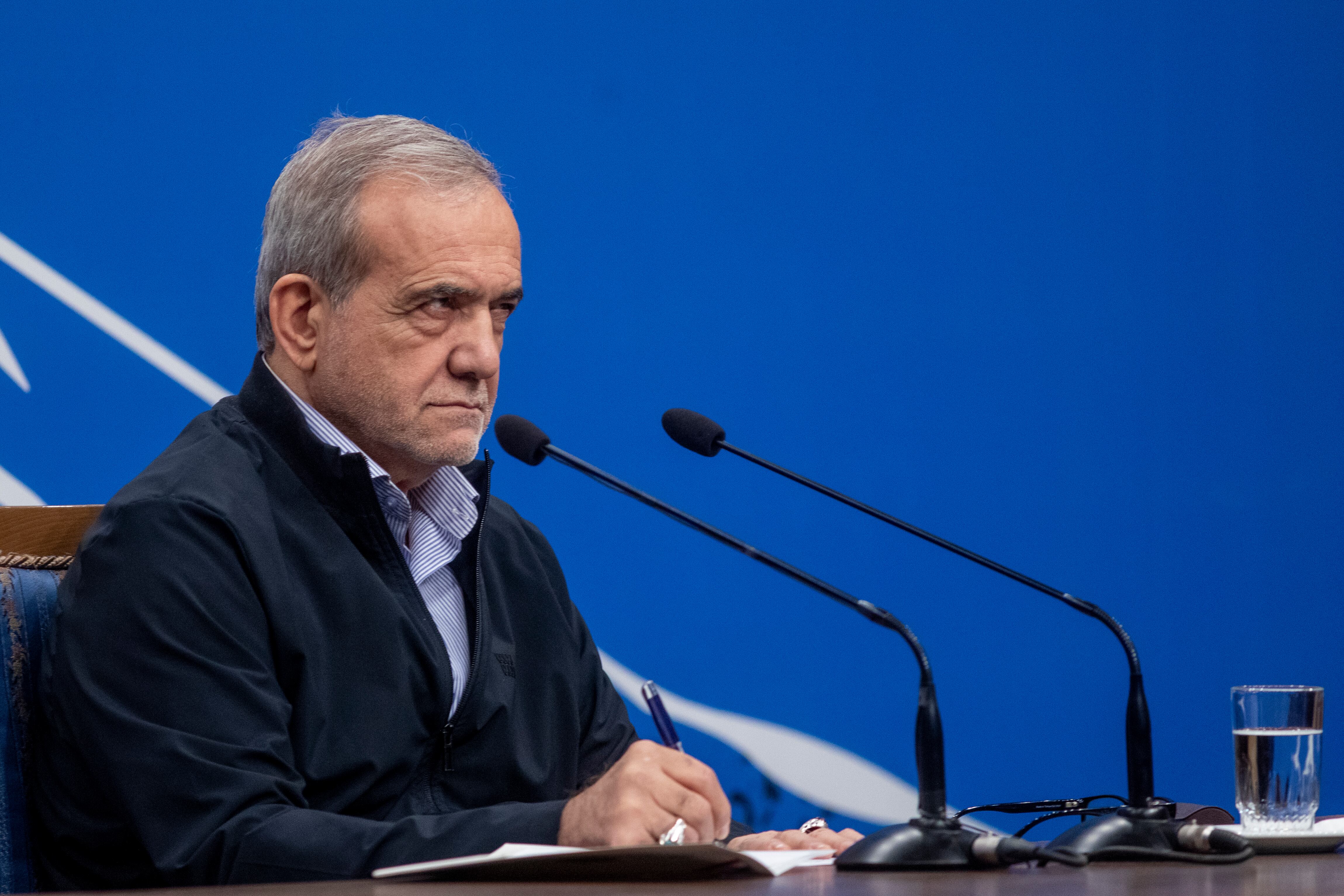 Presidente de Irán, Masoud Pezeshkian. FOTO: Majid Saeedi/Getty Images