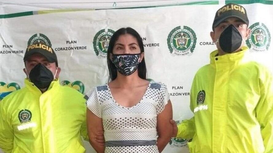 La mujer fue capturada en Armenia, Quindío, y permanece privada de la libertad. Foto: Fiscalía