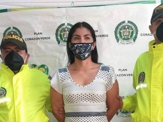 La mujer fue capturada en Armenia, Quindío, y permanece privada de la libertad. Foto: Fiscalía