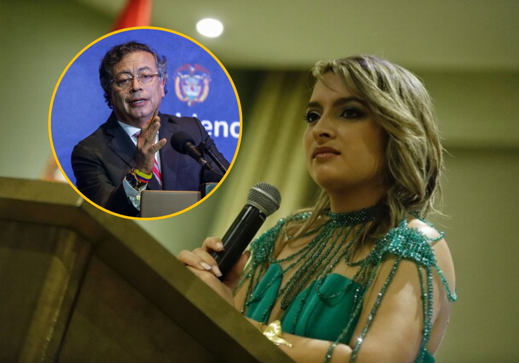 Gustavo Petro y Andrea Petro. Fotos: (Colprensa - Catalina Olaya) / (Colprensa - Camila Diaz)