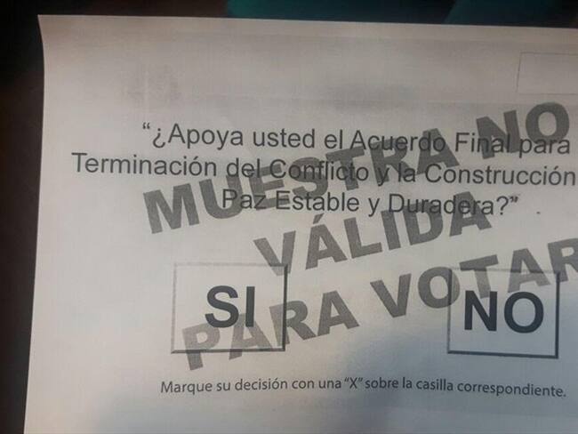 Tarjetón del plebiscito. Foto: