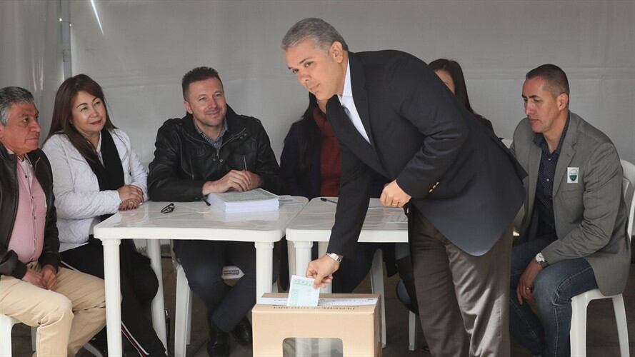 El presidente Duque afirmó que "la jornada de hoy es una prueba de la fortaleza del sistema democrático colombiano en acción". Foto: Colprensa