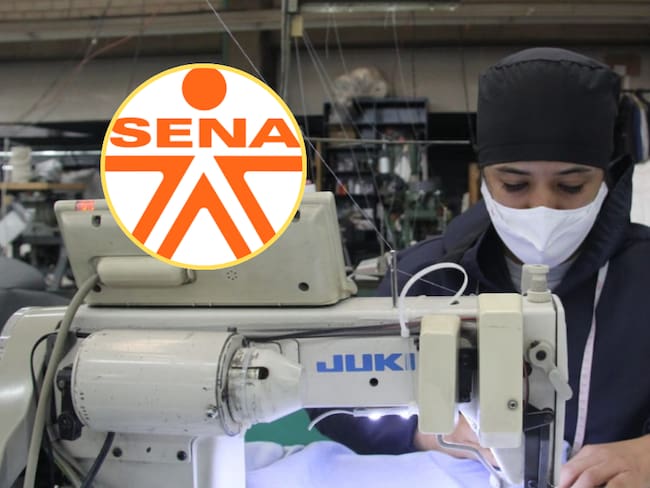Estudiante del SENA en formación de confección (Colprensa) / Logo de SENA