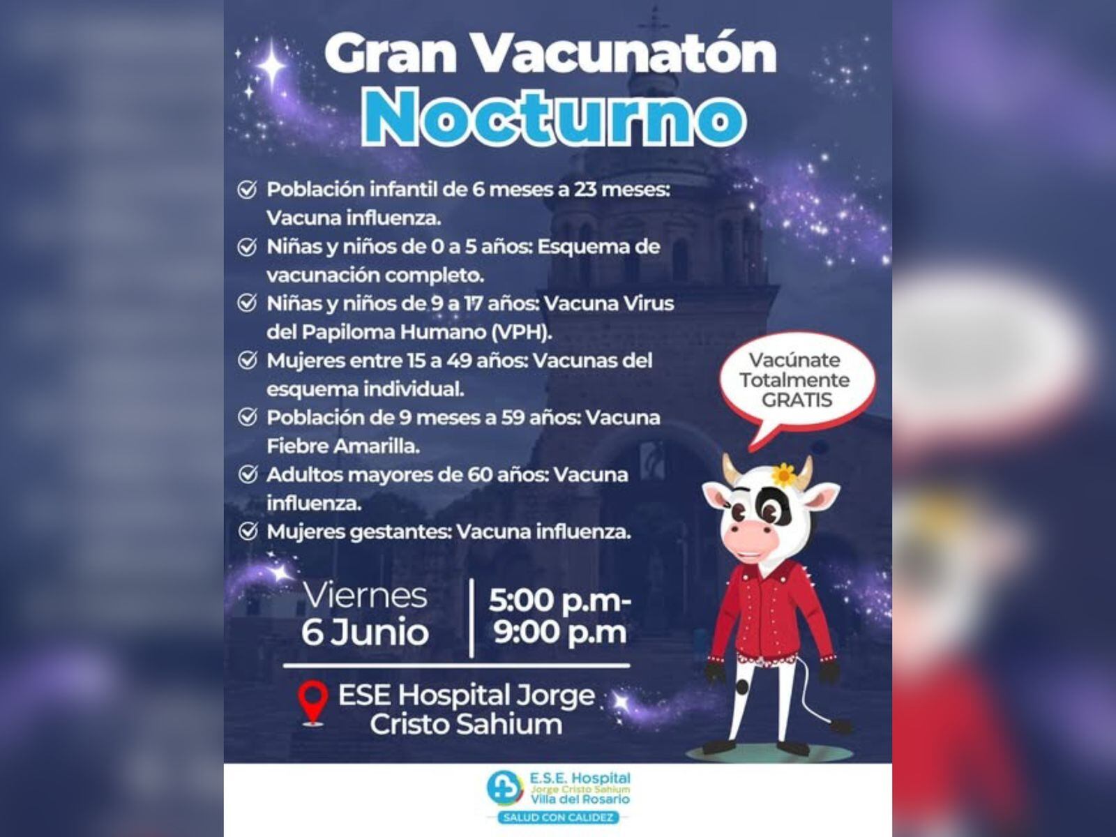 Villa del Rosario tendrá vacunatón nocturno este viernes 6 de junio.