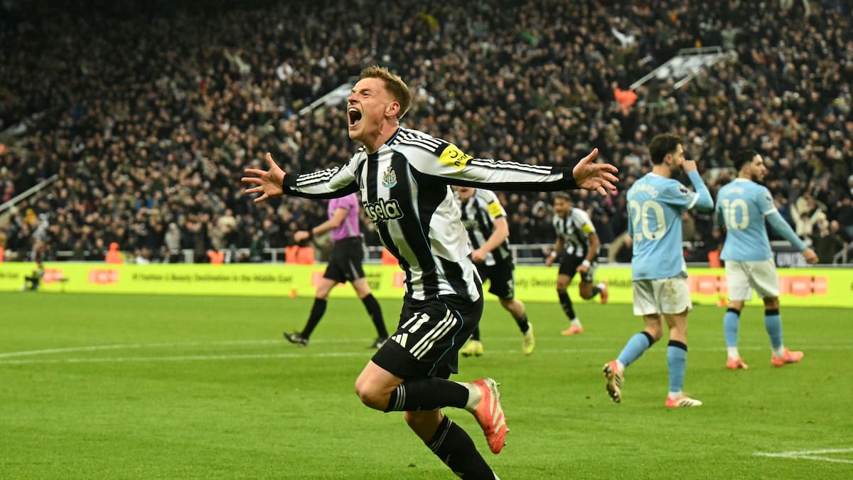 Newcastle venció 2-1 al Manchester City por la Premier League