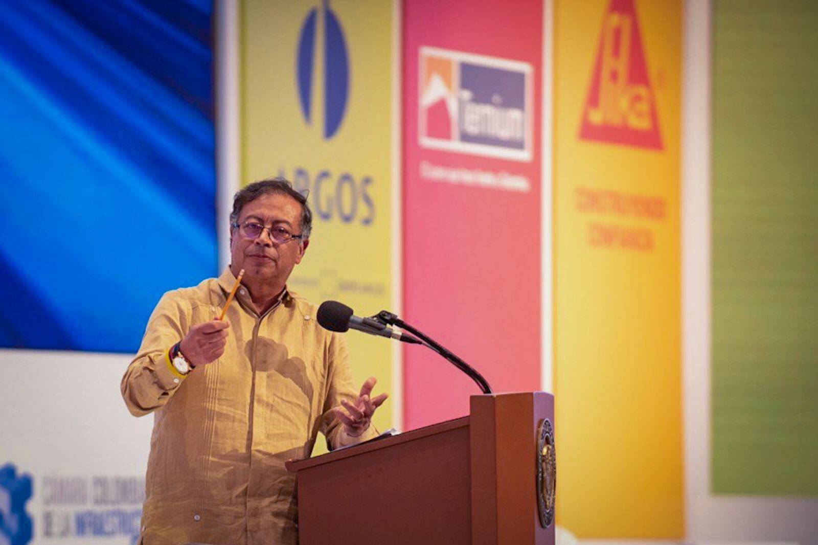 Presidente Petro en la instalación del Congreso de la Infraesctructura. Crédito: Cortesía Presidencia.