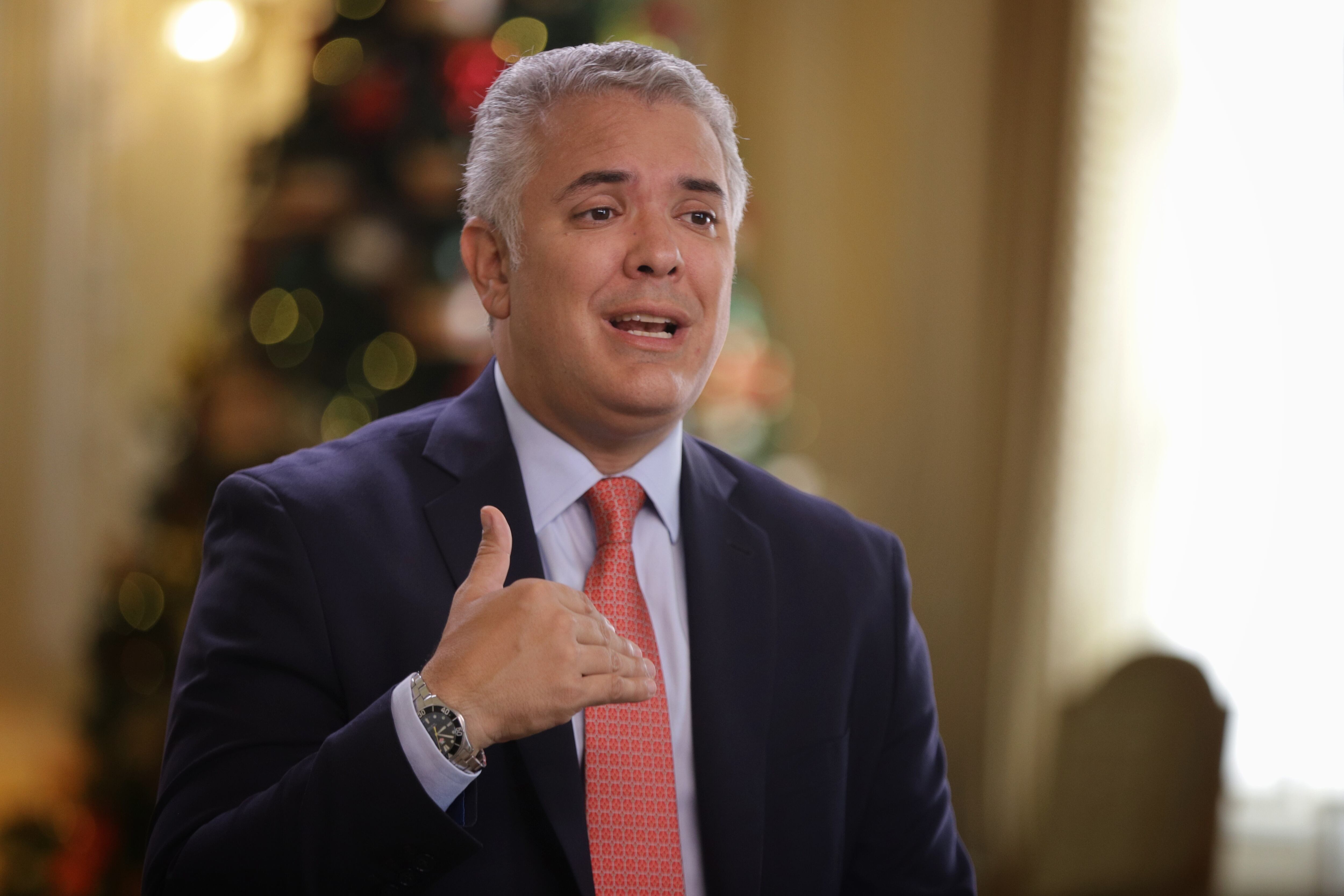 El presidente Iván Duque habla sobre los atentados en Santander y Norte de Santander. (Colprensa - Álvaro Tavera)