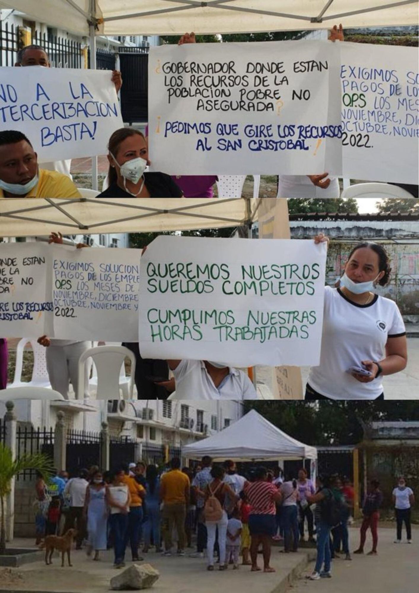 Protesta de empleados del hospital de Ciénaga/ Elizabet Molina 