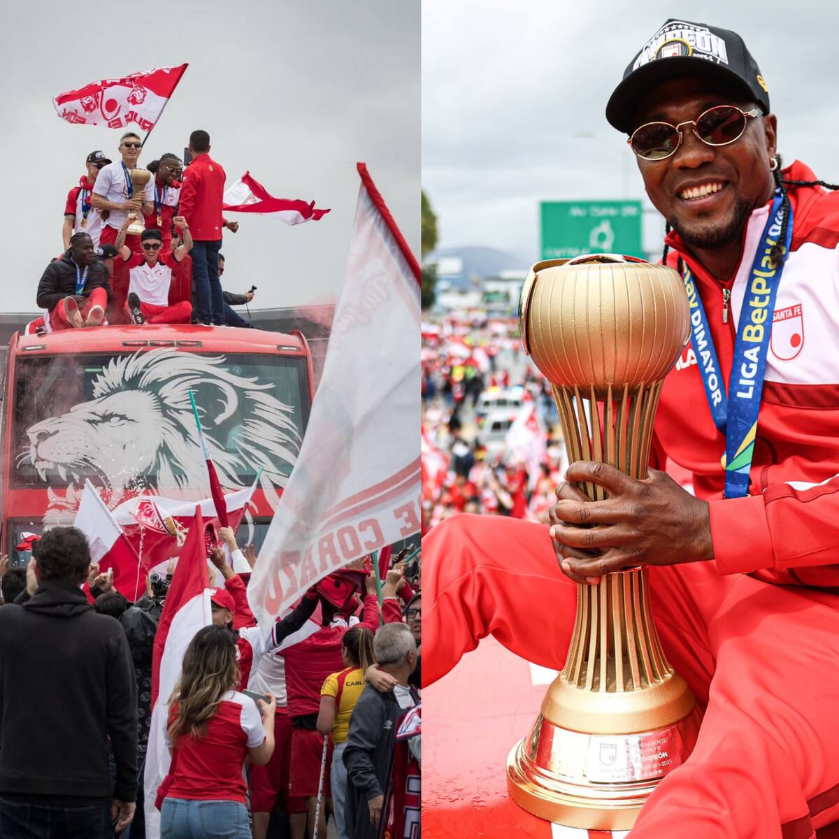 Por todo lo alto: miles de personas recibieron a Santa Fe en Bogotá tras ganar décima estrella