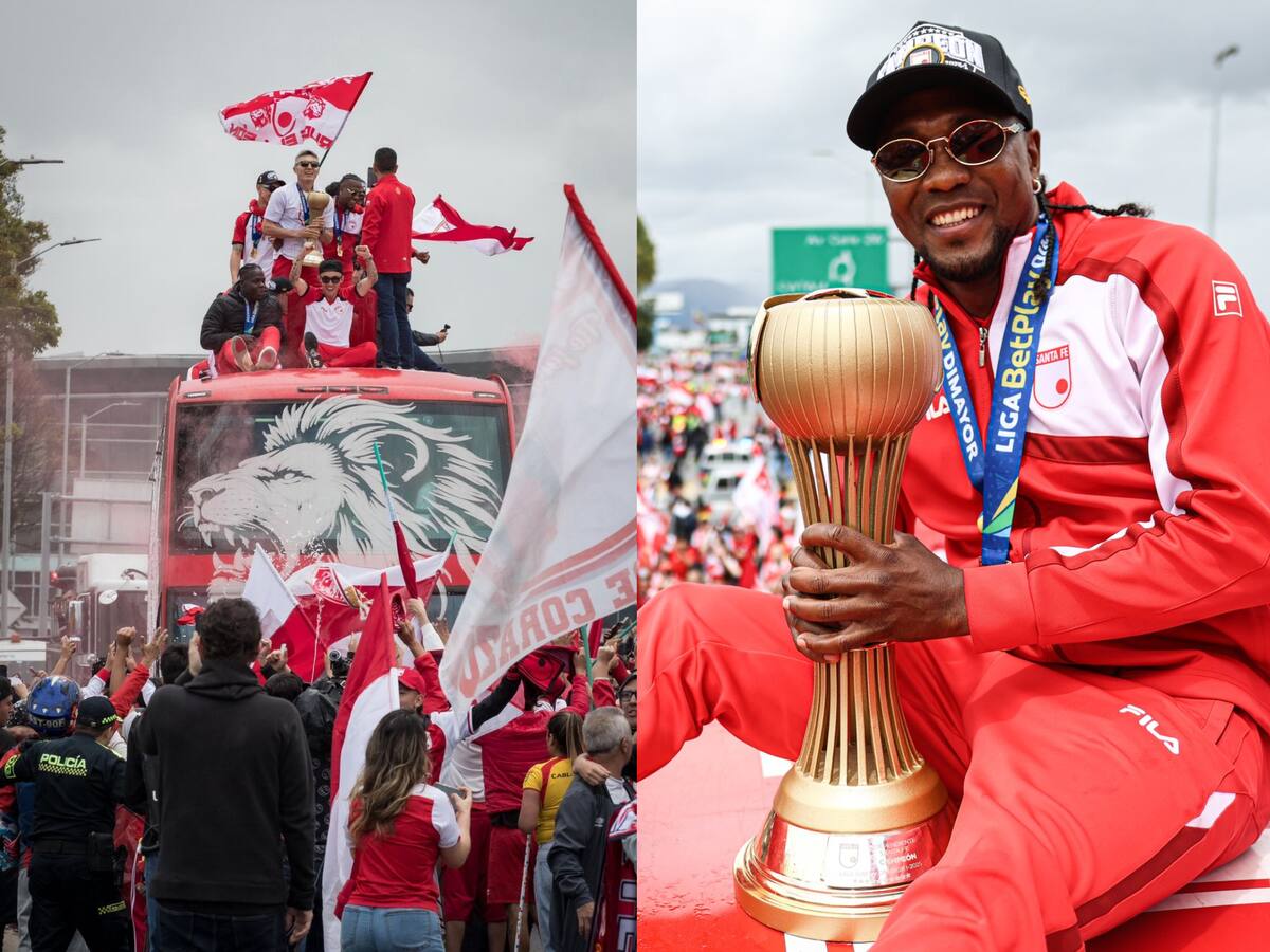 Por todo lo alto: miles de personas recibieron a Santa Fe en Bogotá tras ganar décima estrella