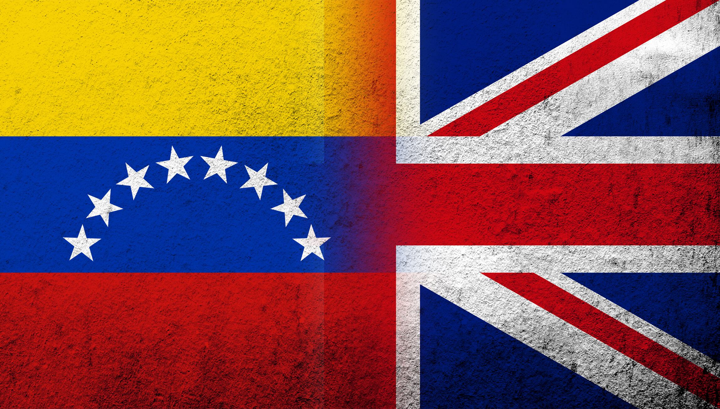Bandera de Venezuela y Reino Unidos. Foto: Getty Images
