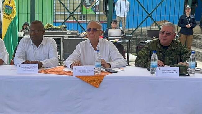 Iván Velásquez, Ministro de Defensa en Caldono, Cauca. Crédito: MinDefensa.