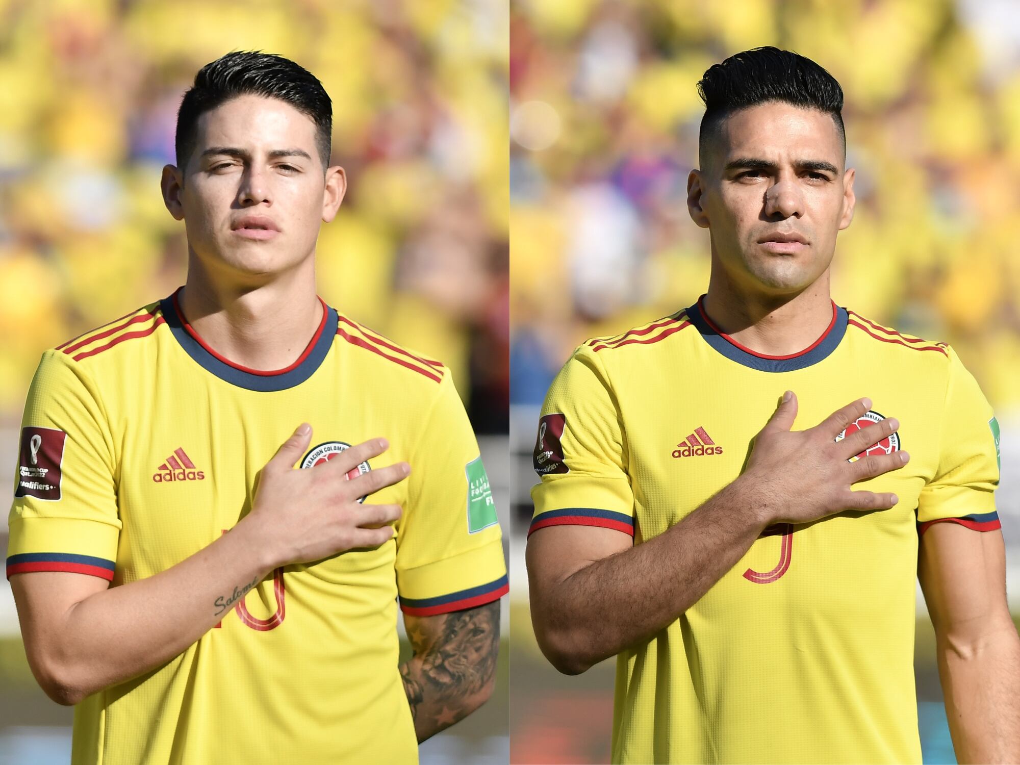 James Rodríguez y Radamel Falcao García en la Selección Colombia