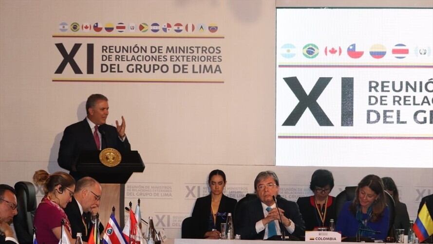 Iván Duque Márquez interviene ante el foro del Grupo de Lima. Foto: Infopresidencia/ Twitter