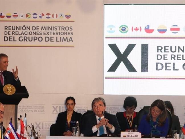 Iván Duque Márquez interviene ante el foro del Grupo de Lima. Foto: Infopresidencia/ Twitter