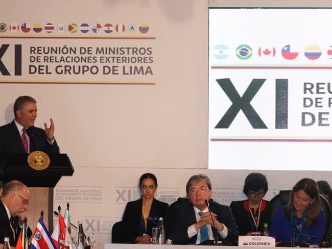 Iván Duque Márquez interviene ante el foro del Grupo de Lima. Foto: Infopresidencia/ Twitter