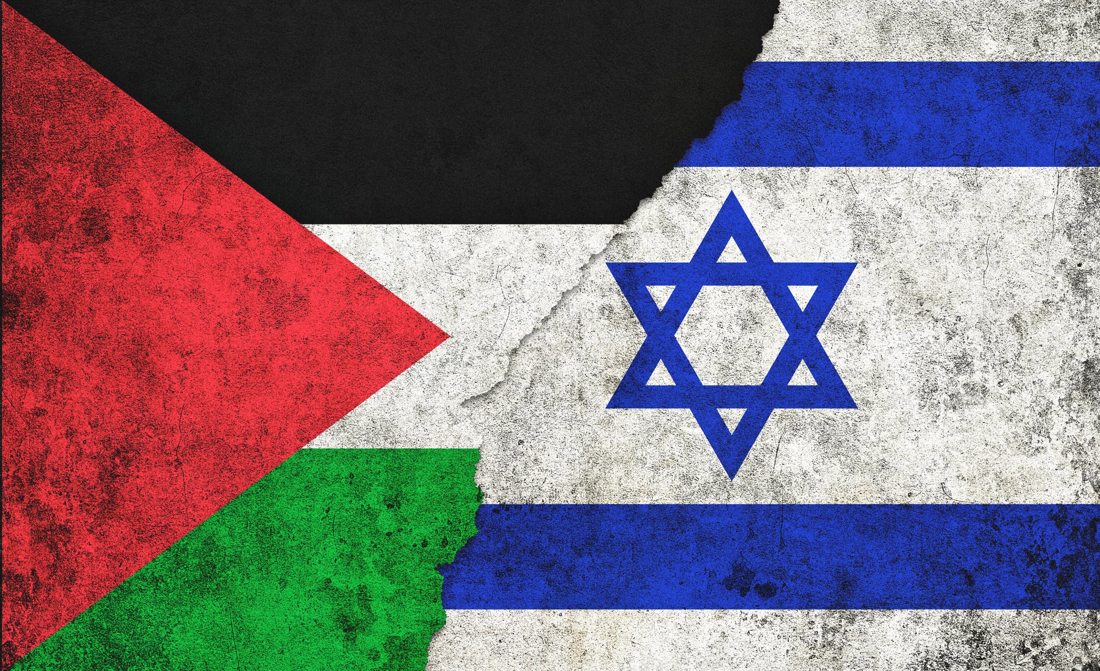Banderas de Gaza e Israel. Foto: Getty Images