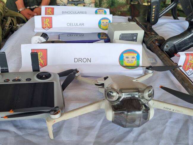 Dron de las disidencias de las Farc. Foto: Suministrada