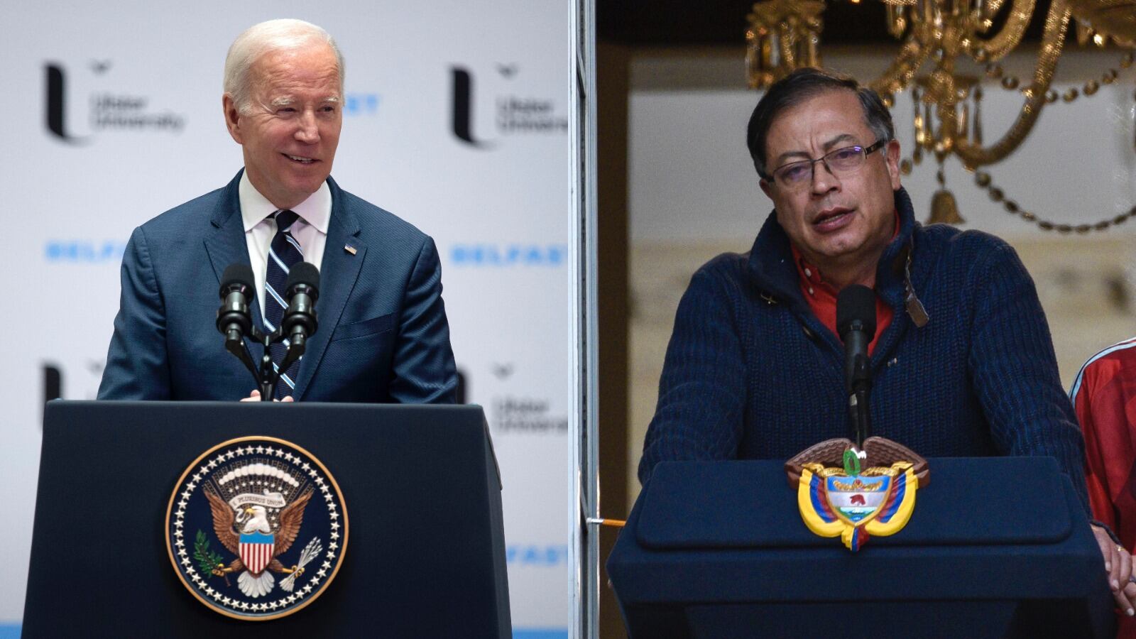 Presidente de EE.UU.  Joe Biden y presidente de Colombia, Gustavo Petro. Foto: Getty Images.