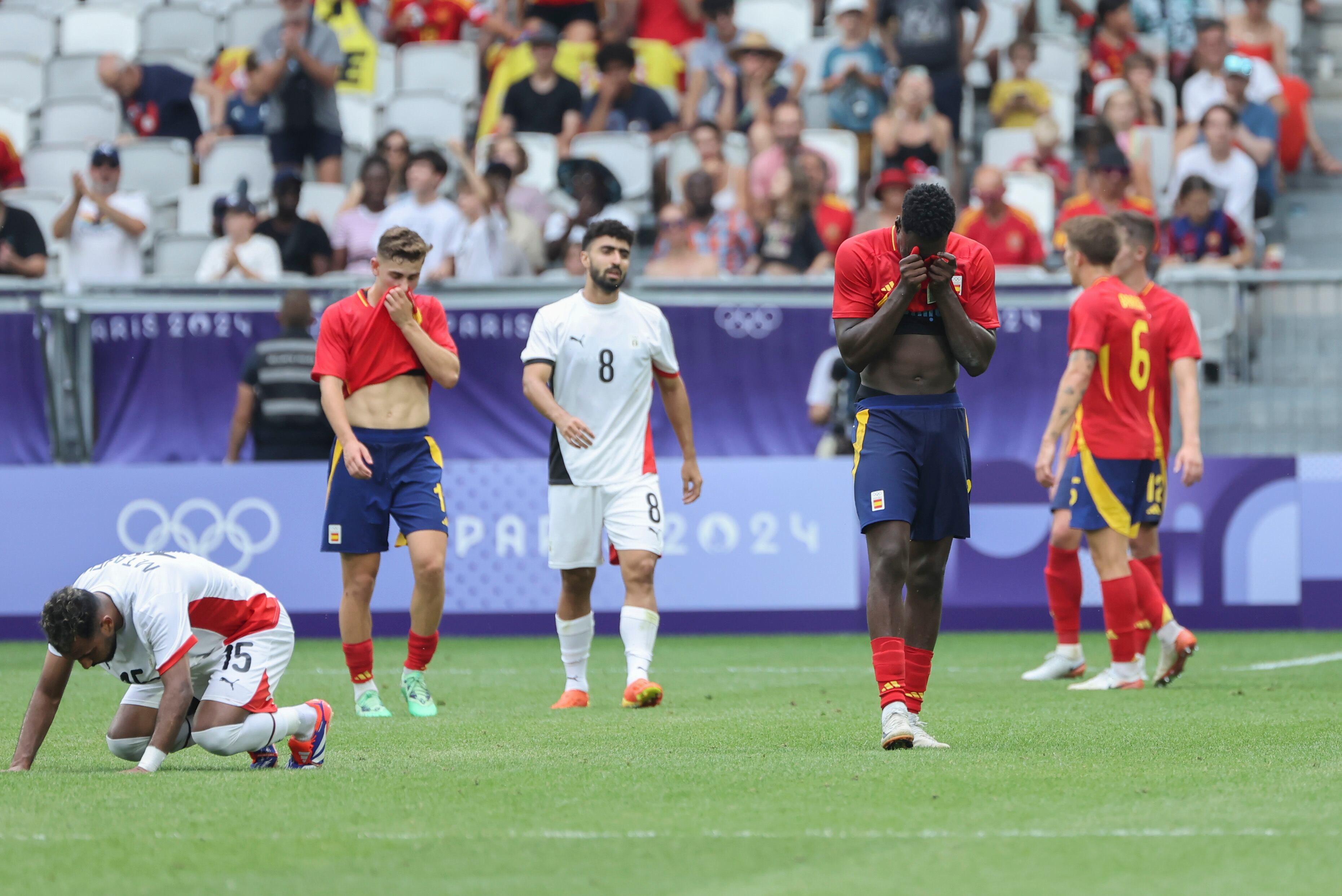 España vs. Egipto, Juegos Olímpicos de París 2024, fútbol grupo C. Foto: EFE/ Kiko Huesca