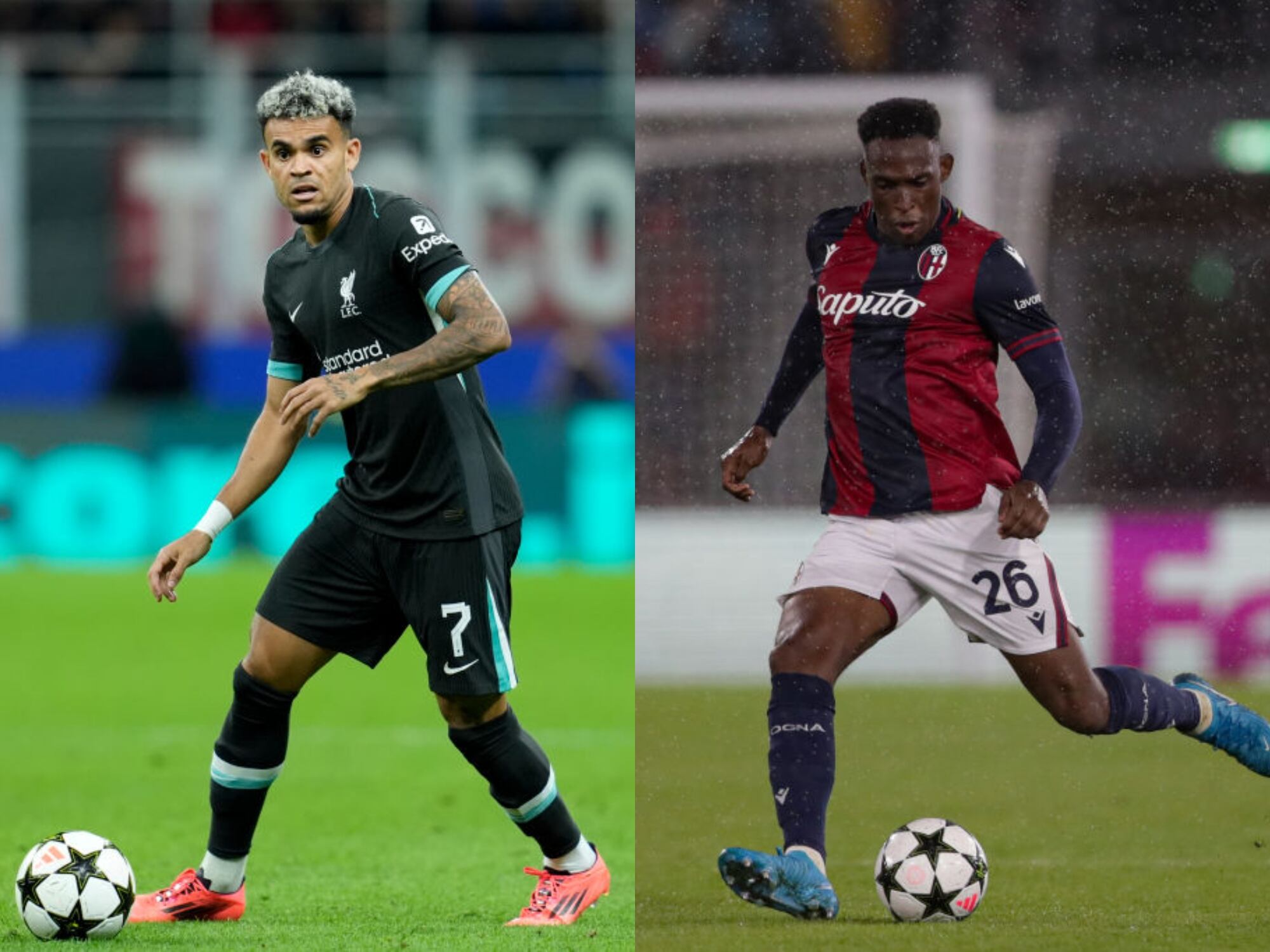 Luis Díaz y Jhon Lucumí. Fotos: Getty Images.