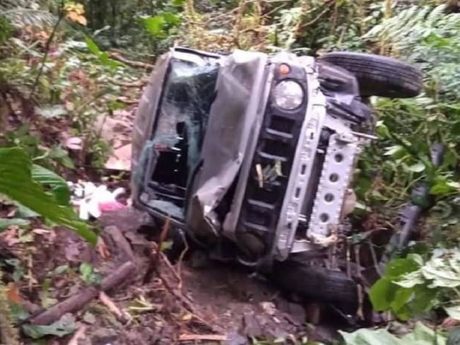 Accidente en corregimiento de Pensilvania, Caldas. Crédito: Bomberos Pensilvania, Caldas.