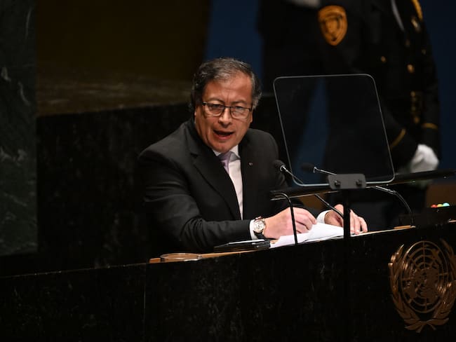 Gustavo Petro en la 78 Asamblea General de las Naciones Unidas. Foto: ED JONES/AFP via Getty Images