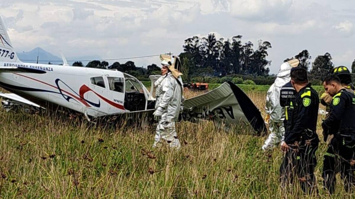 Aeronave aterrizó de emergencia cerca de la Autopista Norte en Bogotá