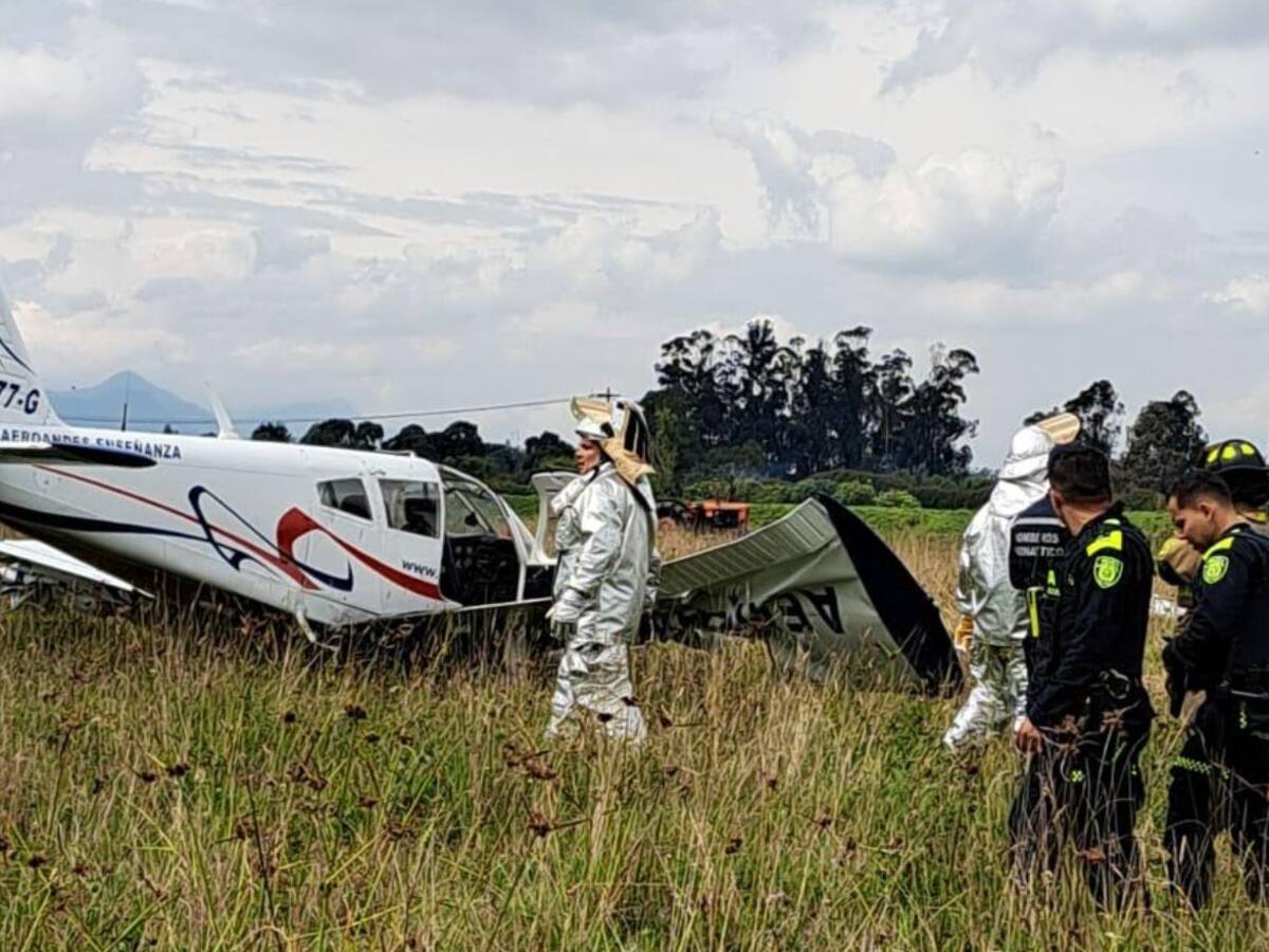Aeronave aterrizó de emergencia cerca de la Autopista Norte en Bogotá