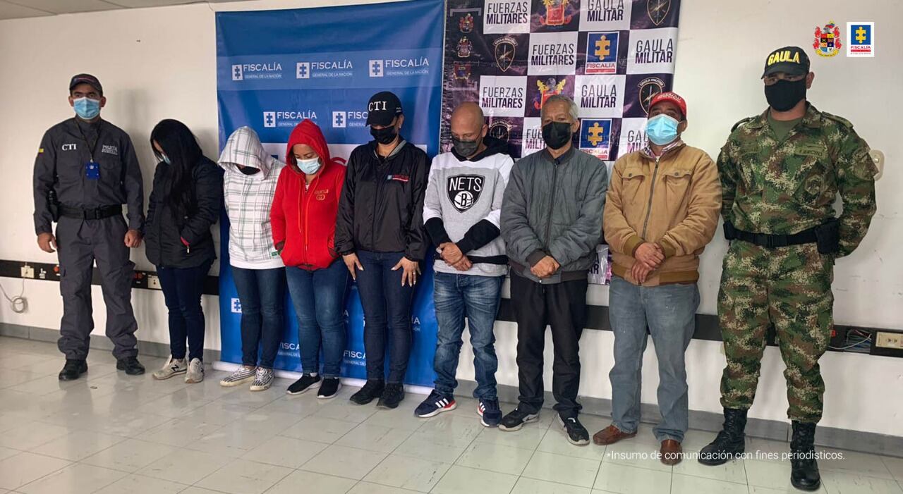 Organización ilegal, conocida como ‘Tapitas’. Foto: Fiscalía General de la Nación.