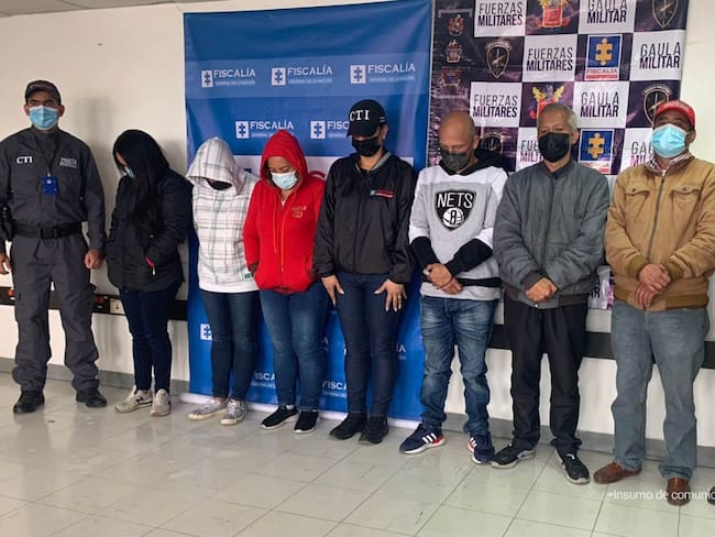 Organización ilegal, conocida como ‘Tapitas’. Foto: Fiscalía General de la Nación.